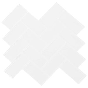 vidaXL Azulejo Chevron 20 unid. Branco 30 x 30 cm Poliuretano e PET