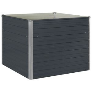vidaXL Canteiro jardim elevado 100x100x77 cm a&ccedil;o galvanizado antracite