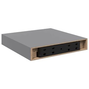 vidaXL Prateleira de parede suspensa 23x23,5x3,8 cm MDF cinzento