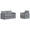 vidaXL Sof&aacute; 2 pcs Cinzento-claro 196 x 82 x 85 cm tecido