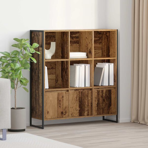 vidaXL Gabinete de Livros 2 pcs Madeira Antiga 99,5 x 30 x 108 cm