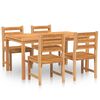 vidaXL 5 pcs conjunto de jantar p/ jardim madeira de teca maci&ccedil;a