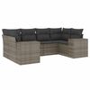 vidaXL 6 pcs conjunto sof&aacute;s de jardim com almofad&otilde;es vime cinzento