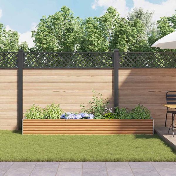 vidaXL Canteiro de jardim elevado 290 x 50 x 36 cm A&ccedil;o Galvanizado