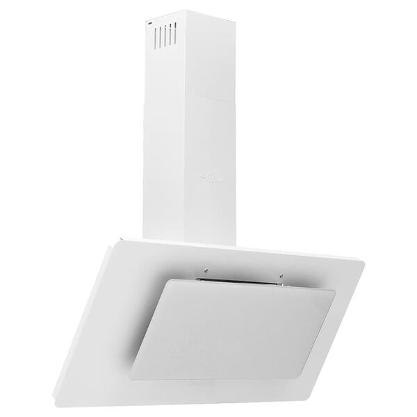 vidaXL Exaustor de parede 90cm a&ccedil;o inoxid&aacute;vel e vidro temperado branco
