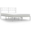 vidaXL Estrutura de cama com cabeceira 135x190 cm metal branco