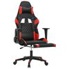 vidaXL Cadeira gaming massagem + apoio p&eacute;s couro artif. preto/vermelho