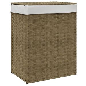 vidaXL Cesto para roupa suja com tampa 46x33x60 cm vime PE