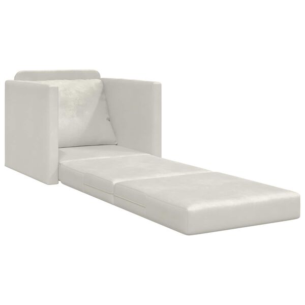 vidaXL Sof&aacute;-Cama Creme 74 x 77 x 81 cm Veludo