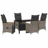 vidaXL Conjunto de Jantar para Jardim 5 unid. Cinzeto vime PE