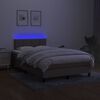 vidaXL Cama box spring colch&atilde;o/LED 120x200cm tecido cinza-acastanhado