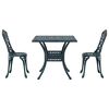 vidaXL Conjunto de Mesa de Jardim 3 pcs Verde Alum&iacute;nio Fundido