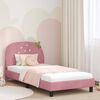 vidaXL Estrutura de Cama Infantil com Cabeceira Rosa 90 x 200 cm