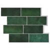 vidaXL Azulejo Subterr&acirc;neo 10 pcs Verde-Escuro 29 x 21 cm