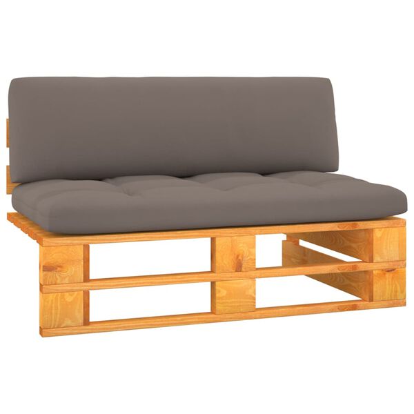 vidaXL Sof&aacute; de centro paletes p/ jardim pinho impregnado castanho-mel