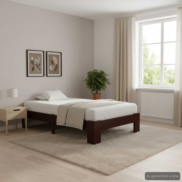 vidaXL Estrutura de cama 100x200 cm pinho maciço castanho-escuro