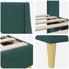 vidaXL Estrutura da Cama com cabeceira Verde Escuro 90 x 200 cm tecido