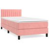 vidaXL Cama com molas/colch&atilde;o 80x200 cm veludo rosa