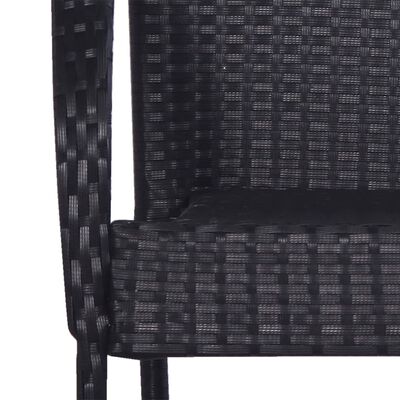 vidaXL Cadeiras de exterior empilháveis 2 pcs vime PE preto