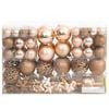vidaXL 111 pcs conjunto de enfeites de Natal poliestireno rosa dourado