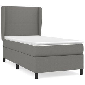 vidaXL Cama com molas/colch&atilde;o 80x200 cm tecido cinzento-escuro