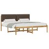 vidaXL Estrutura de Cama com Cabeceira Estofada Branco lavado e taupe