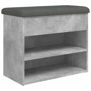 vidaXL Banco sapateira 62x32x50 cm derivados madeira cinzento cimento