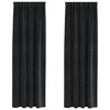 vidaXL Cortinas opacas 2 unid. Preto 140 x 245 cm Veludo