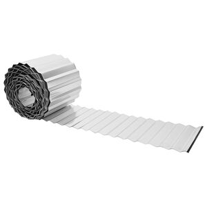 vidaxl Acabamento para Gramado 20 m x 30 cm A&ccedil;o Galvanizado Prateado