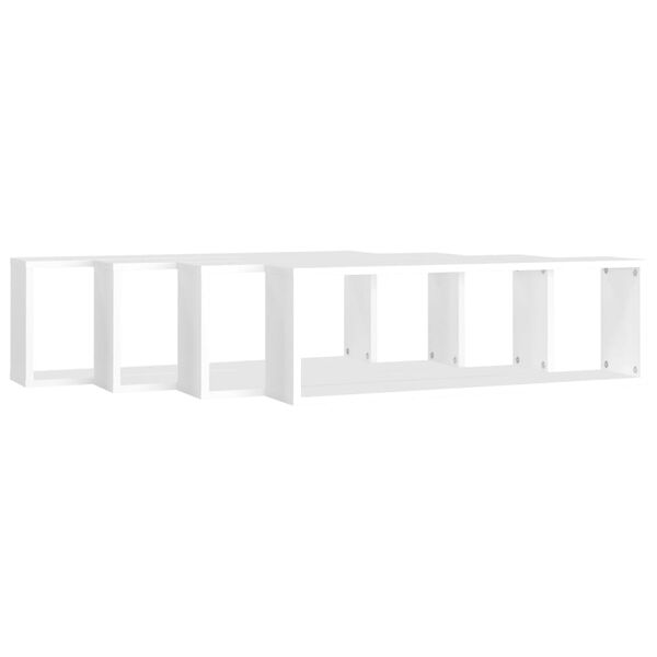 vidaXL Estantes parede c&uacute;bicas 4pcs deriv. madeira 80x15x26,5cm branco