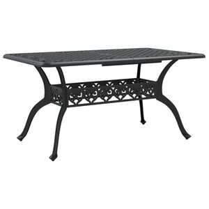 vidaXL Mesa de jardim 150x90x72 cm alum&iacute;nio fundido preto