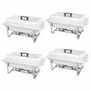 vidaXL Conjunto de rechauds 4 pcs a&ccedil;o inoxid&aacute;vel