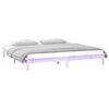 vidaXL Estrutura de cama de casal c/ LED 135x190 cm madeira maci&ccedil;a