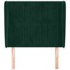 vidaXL Cabeceira cama c/ abas veludo 103x23x118/128 cm verde-escuro
