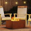 vidaXL Fire Pit Castanho 60 x 60 x 30 cm A&ccedil;o resistente &agrave;s intemp&eacute;ries