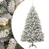 vidaXL &Aacute;rvore de Natal Artificial Verde e Branco 210 cm PVC e Metal