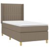 vidaXL Cama box spring + colch&atilde;o/LED 90x200cm tecido cinza-acastanhado