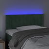 vidaXL Cabeceira de cama c/ luzes LED veludo 90x5x78/88cm verde-escuro
