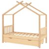 vidaXL Estrutura de cama para crian&ccedil;a c/ gaveta 80x160 cm pinho maci&ccedil;o