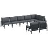 vidaXL Conjunto de Sof&aacute; de Jardim 8 unid. Preto A&ccedil;o