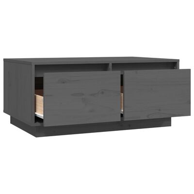vidaXL Mesa de centro 80x50x35 cm madeira de pinho maciça cinzento