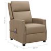 vidaXL Poltrona de massagens elevatória couro artificial cappuccino