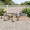 vidaXL Conjunto de Sof&aacute; de Jardim 13 pcs Bege Rattan Sint&eacute;tico