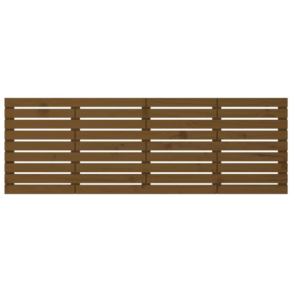 vidaXL Cabeceira de parede 206x3x63 cm pinho maci&ccedil;o castanho-mel