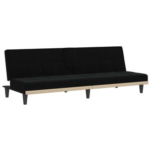 vidaXL Sof&aacute;-cama com suporte para copos tecido preto