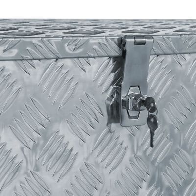 vidaXL Caixa de alumínio 110,5x38,5x40 cm prateado