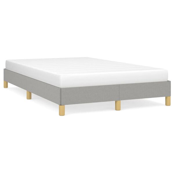 vidaXL Estrutura de cama sem colch&atilde;o 120x200 cm tecido cinzento-claro
