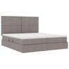 vidaXL Cama com cabeceira Cinzento-acastanhado 180 x 200 cm tecido