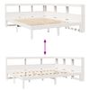 vidaXL Cama com estante sem colch&atilde;o 140x190 cm pinho maci&ccedil;o branco