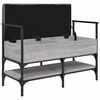 vidaXL Banco sapateira 85,5x42x57,5 cm deriv. madeira cinzento sonoma